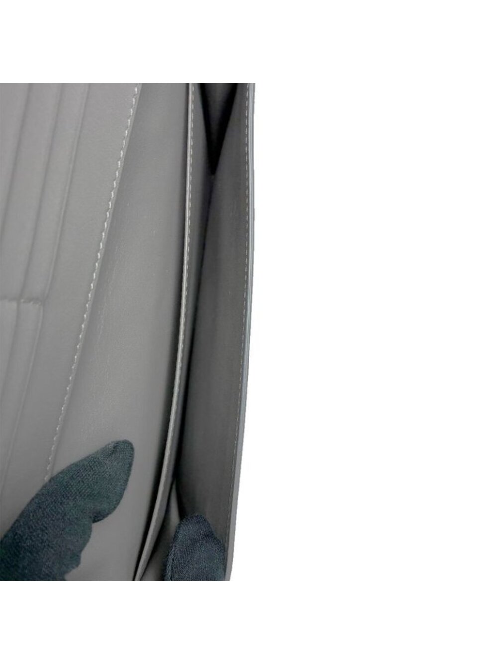 Celine Large Strap Wallet Grained Calf Skin Gray Vintage Pink Bifold - Picture 11 of 13